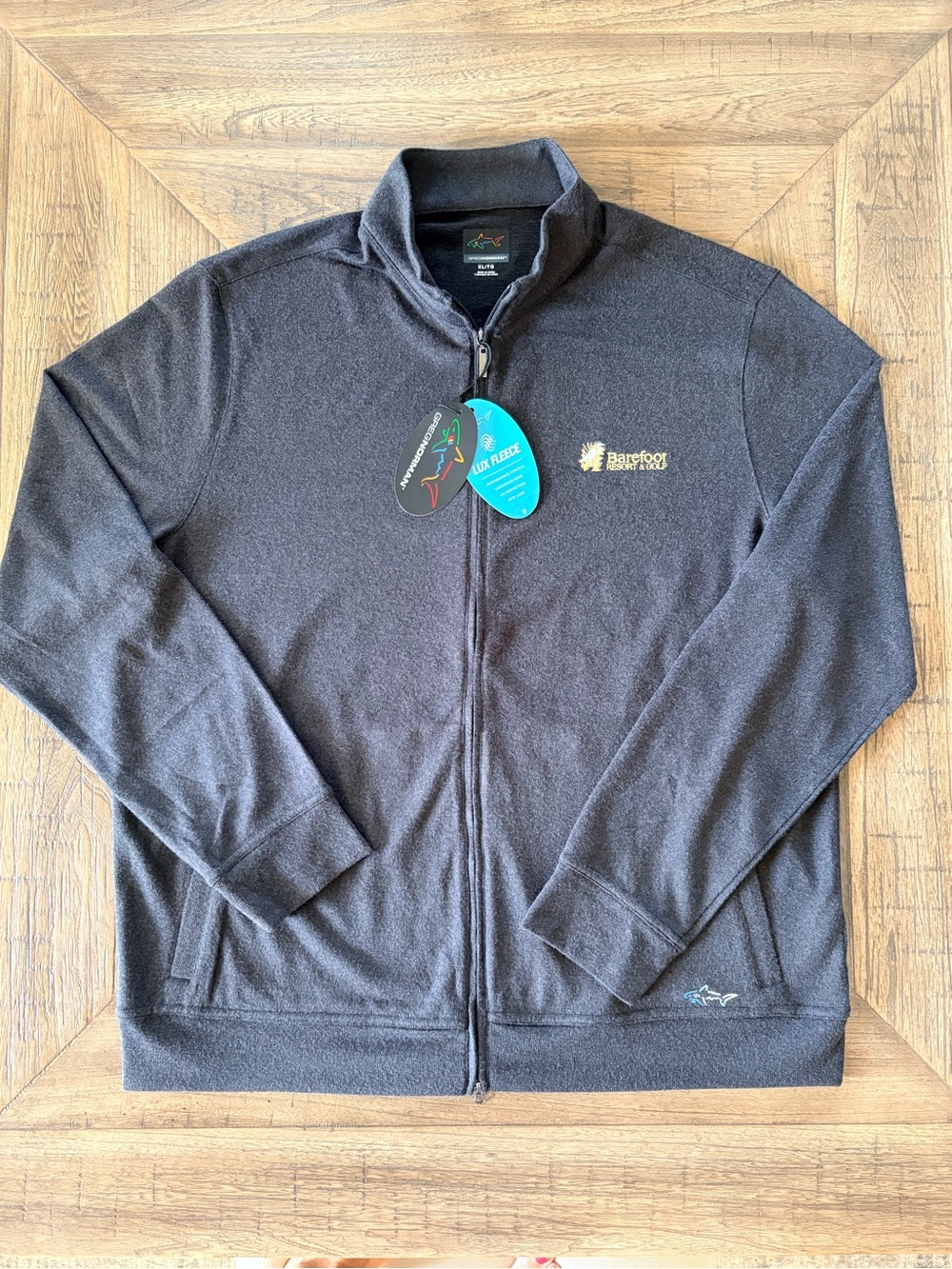 Greg Norman Collection Dark Gray Full-Zip Lux Fleece Jacket Men’s Size XL. NWT